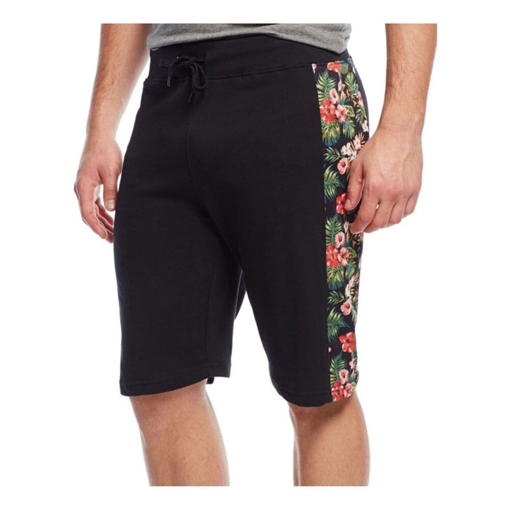 Univibe Mens Floral Mesh panel Athletic Sweat Shorts, NWT